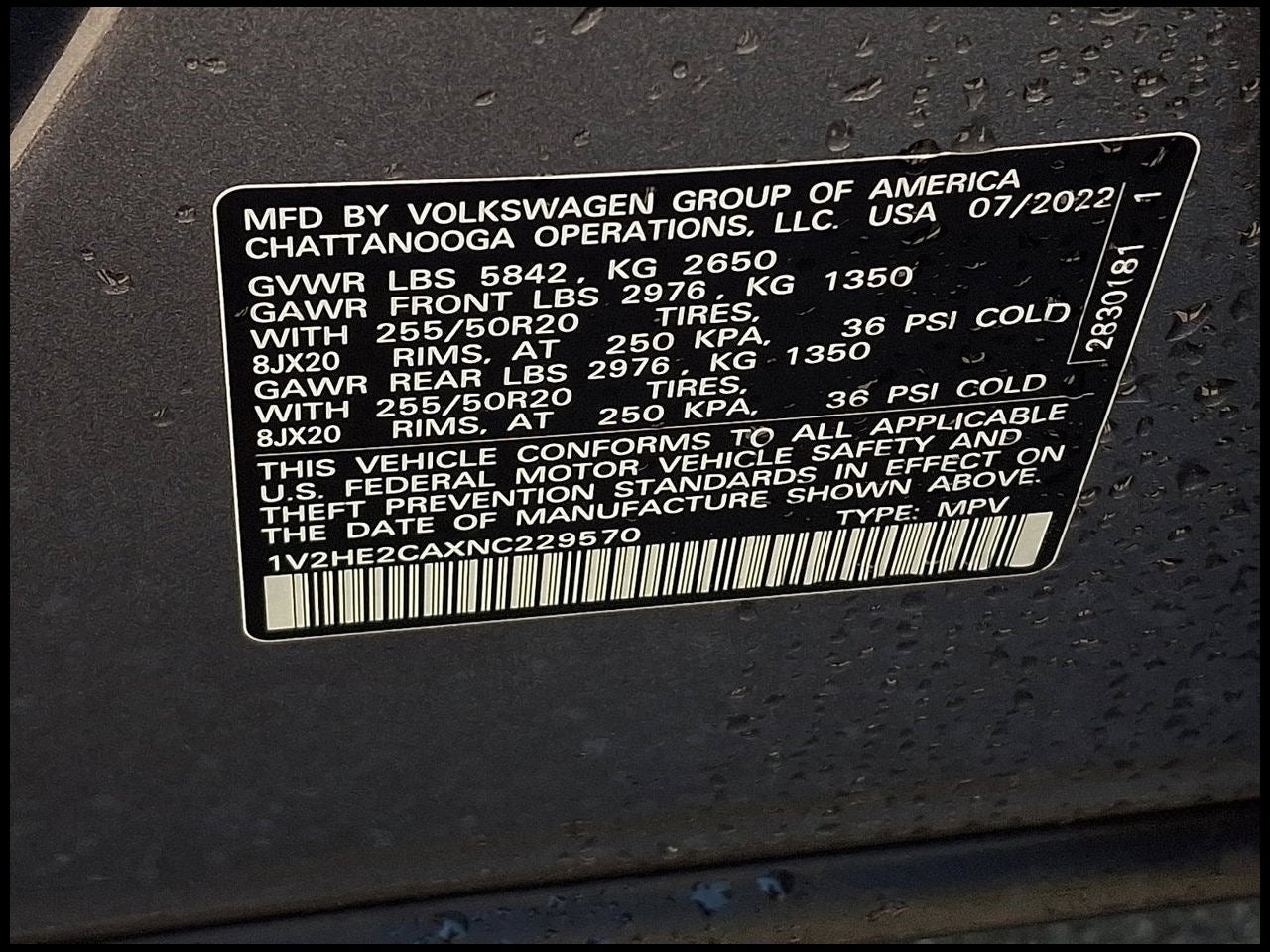 2022 Volkswagen Atlas Cross Sport 3.6L V6 SE w/Technology