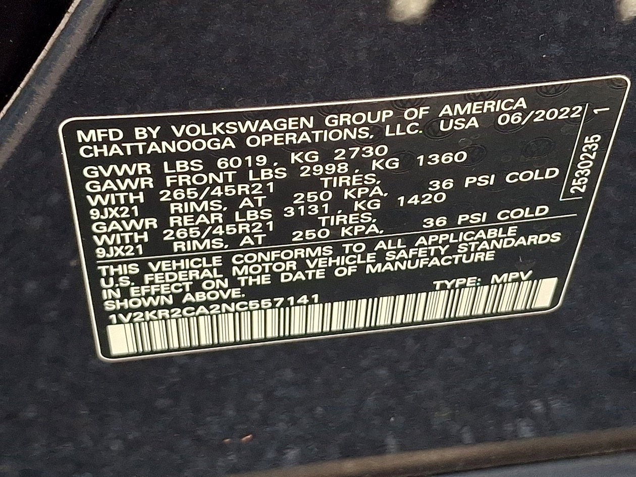 2022 Volkswagen Atlas 3.6L V6 SE w/Technology