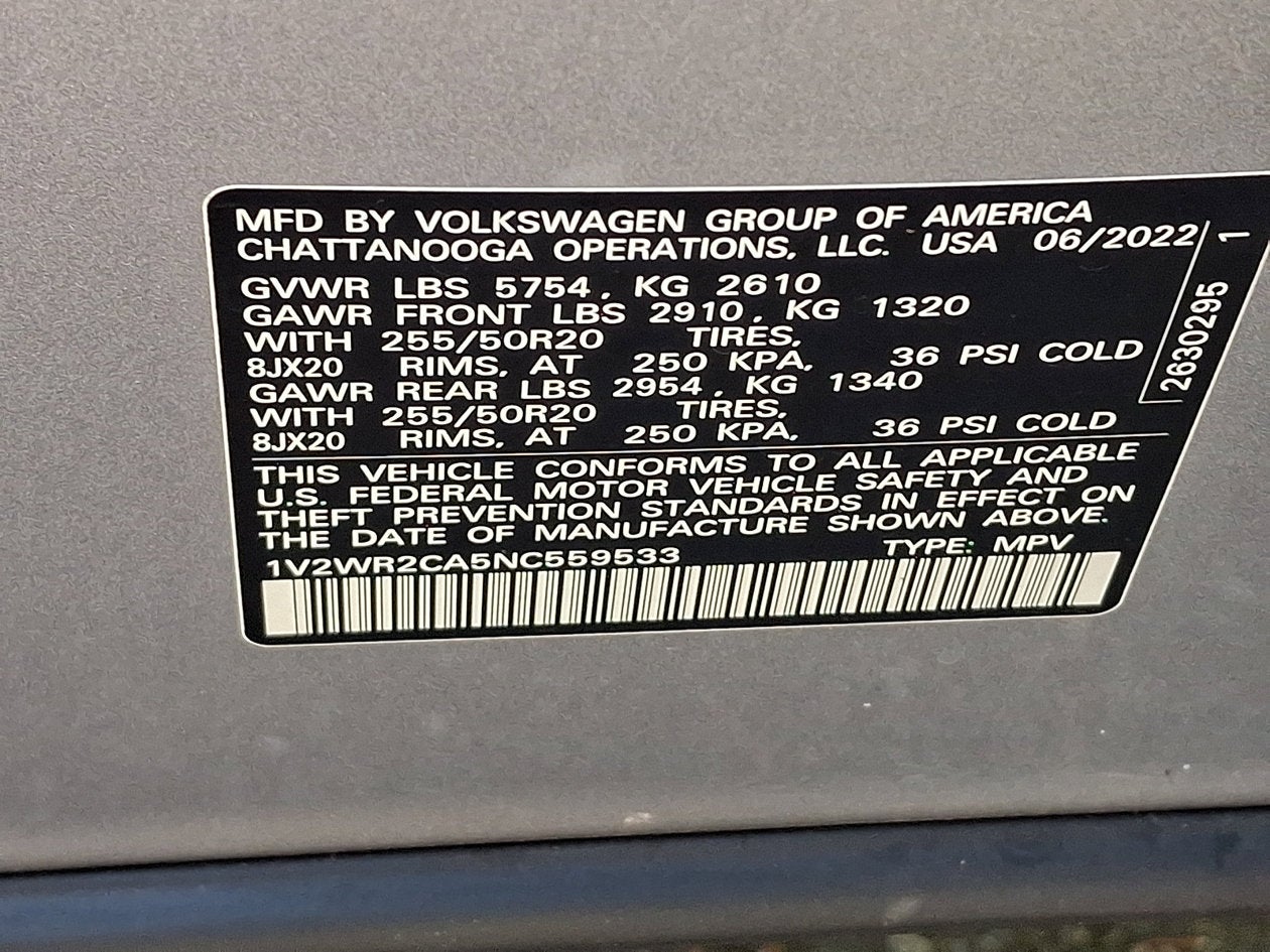 2022 Volkswagen Atlas 3.6L V6 SE w/Technology