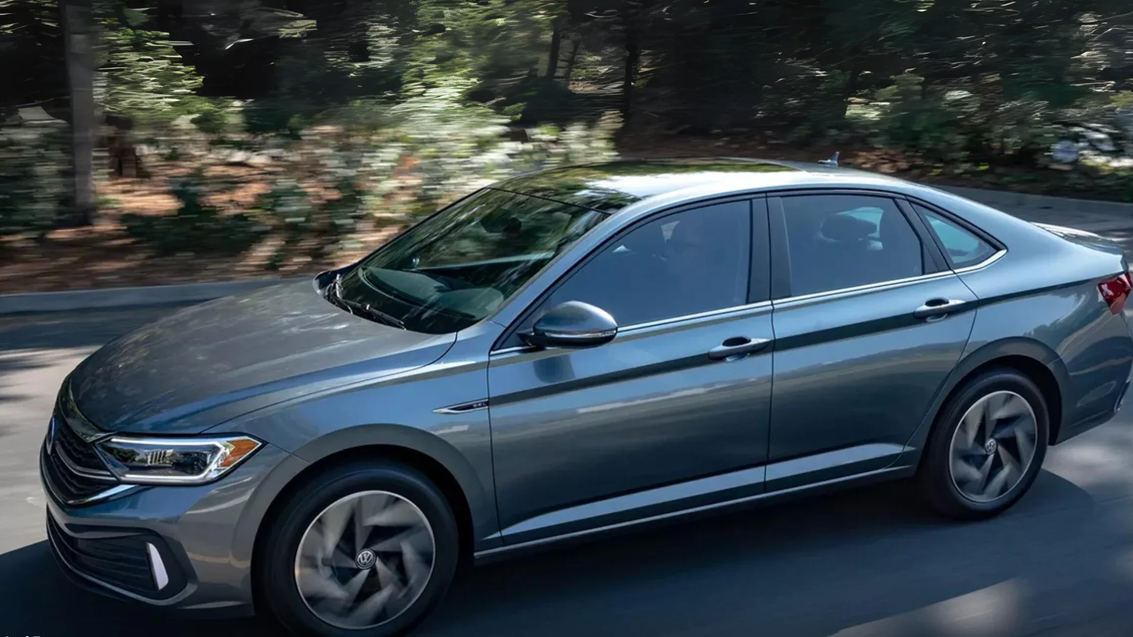 The 2020 Volkswagen Jetta navigates a road in Charlotte, NC