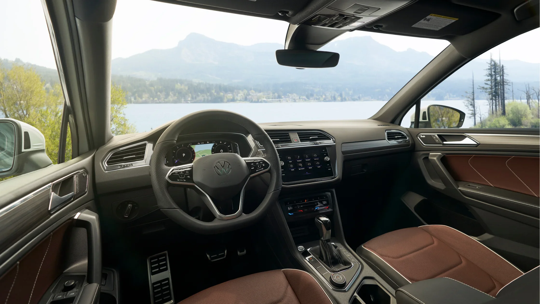 Interior view of the 2025 Volkswagen Tiguan, showcasing its spacious cabin.
