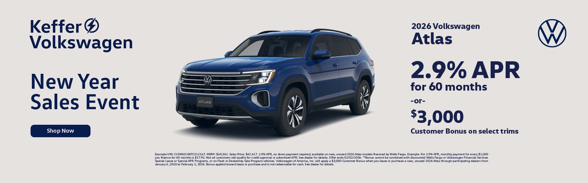 	 2026 Volkswagen Atlas