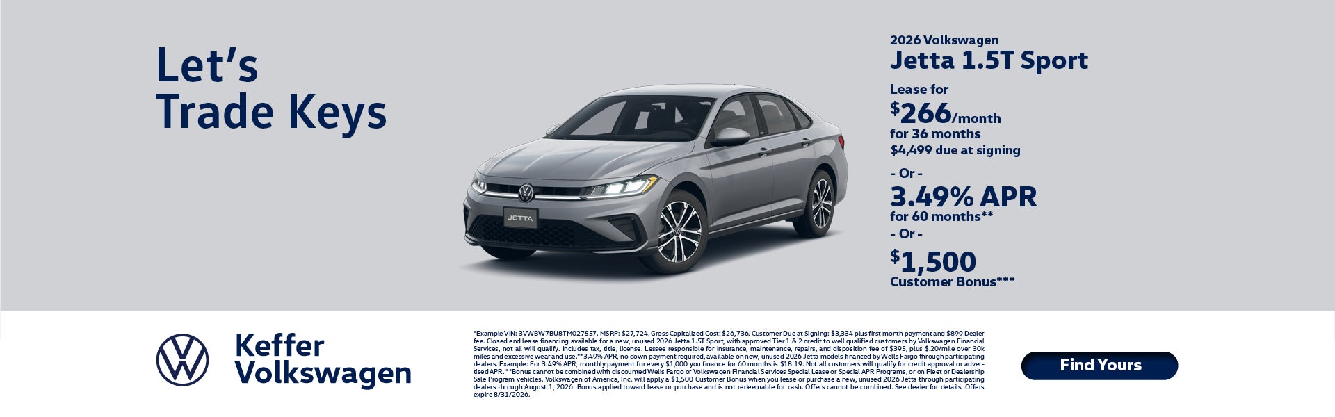 2026 Volkswagen Jetta 1.5T Sport